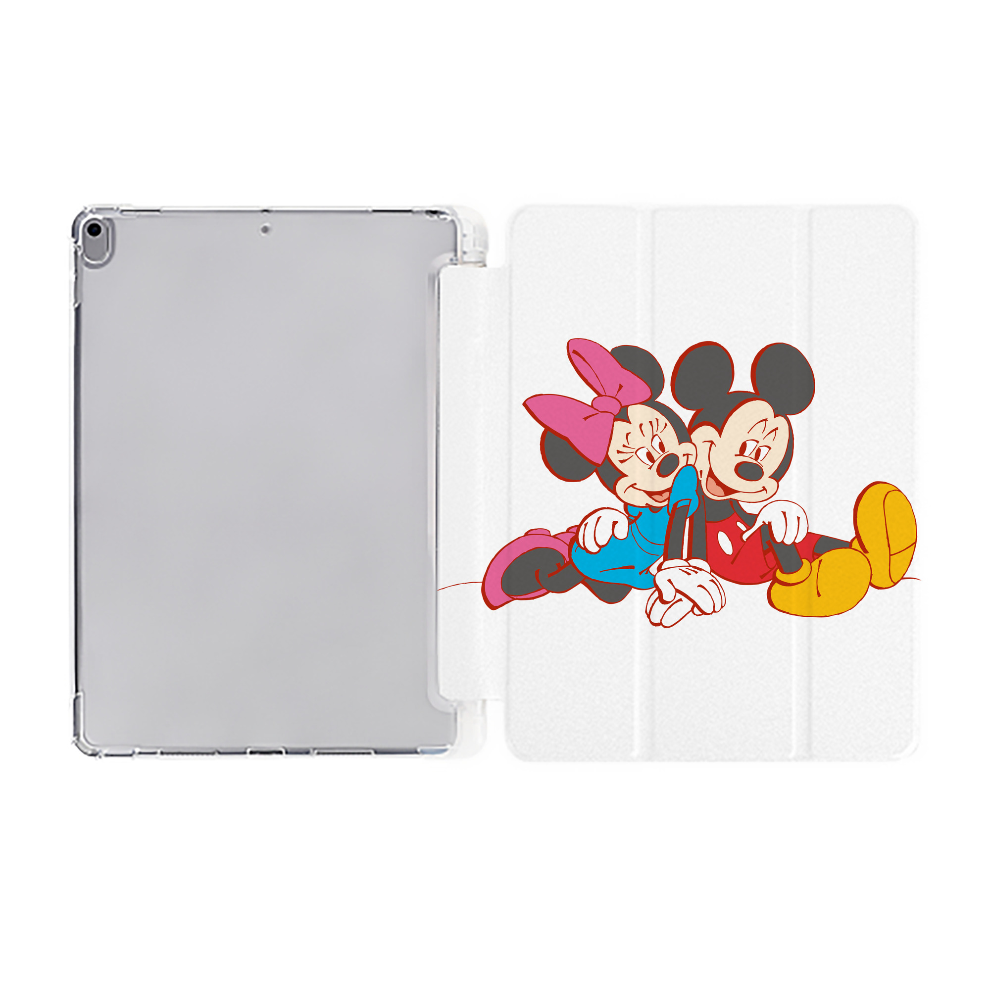 （画像用） ミッキーマウス Mickey Mouse IPad ケース ペン収納付き 三つ折りスタンド PUレザー×シリコン 対応機種9.5/10.5/10.9インチ